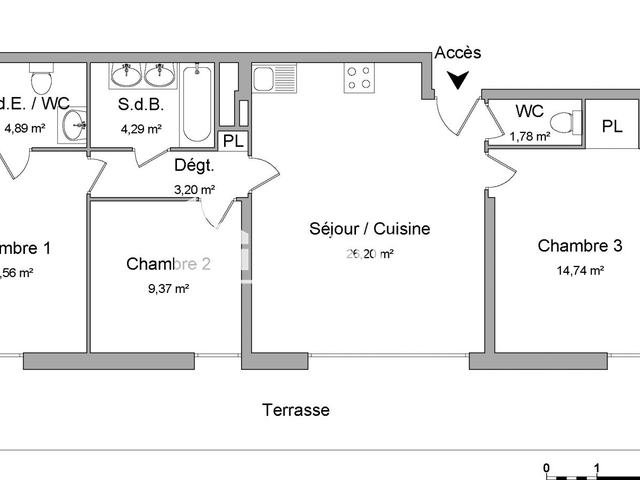 Appartement 4 pièces (77.03 m²) à louer - Merignac (33700)