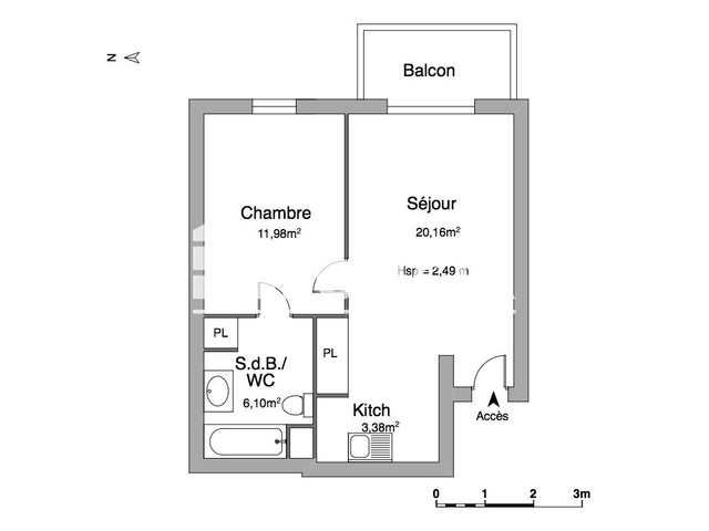 Appartement 2 pièces (41.62 m²) à louer - Osny (95520)