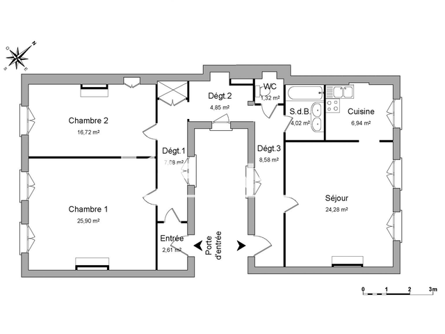 Appartement 3 pièces (102.9 m²) à louer - Bordeaux (33000)