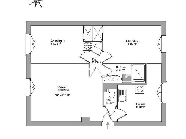 Appartement 3 pièces (57.48 m²) à louer - Vallauris (06220)