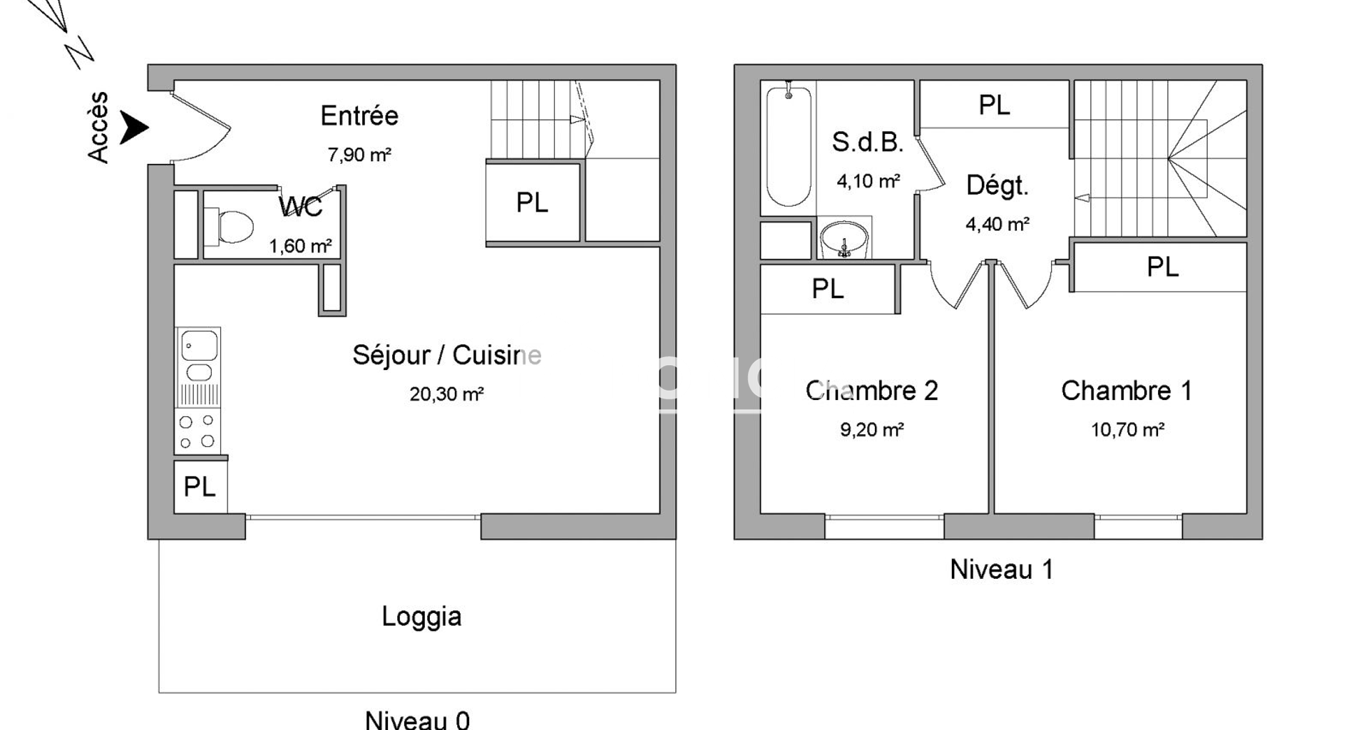 Appartement 3 pièces (58.2 m²) à louer - Aussonne (31840)