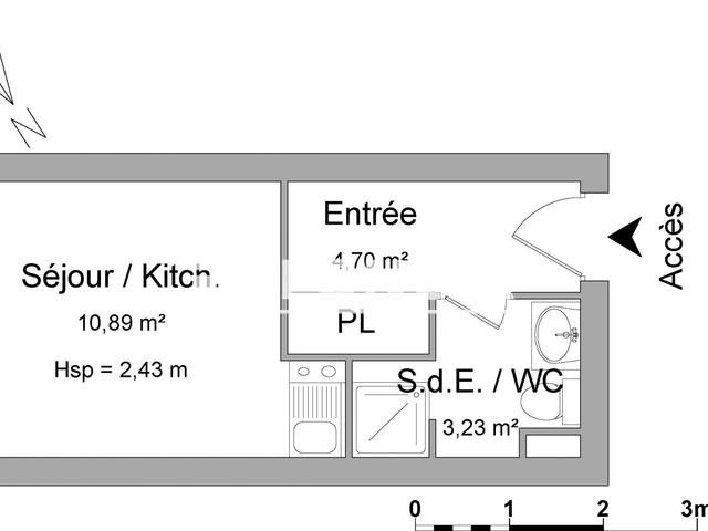 Studio meublé (18.82 m²) à louer - Ramonville St Agne (31520)