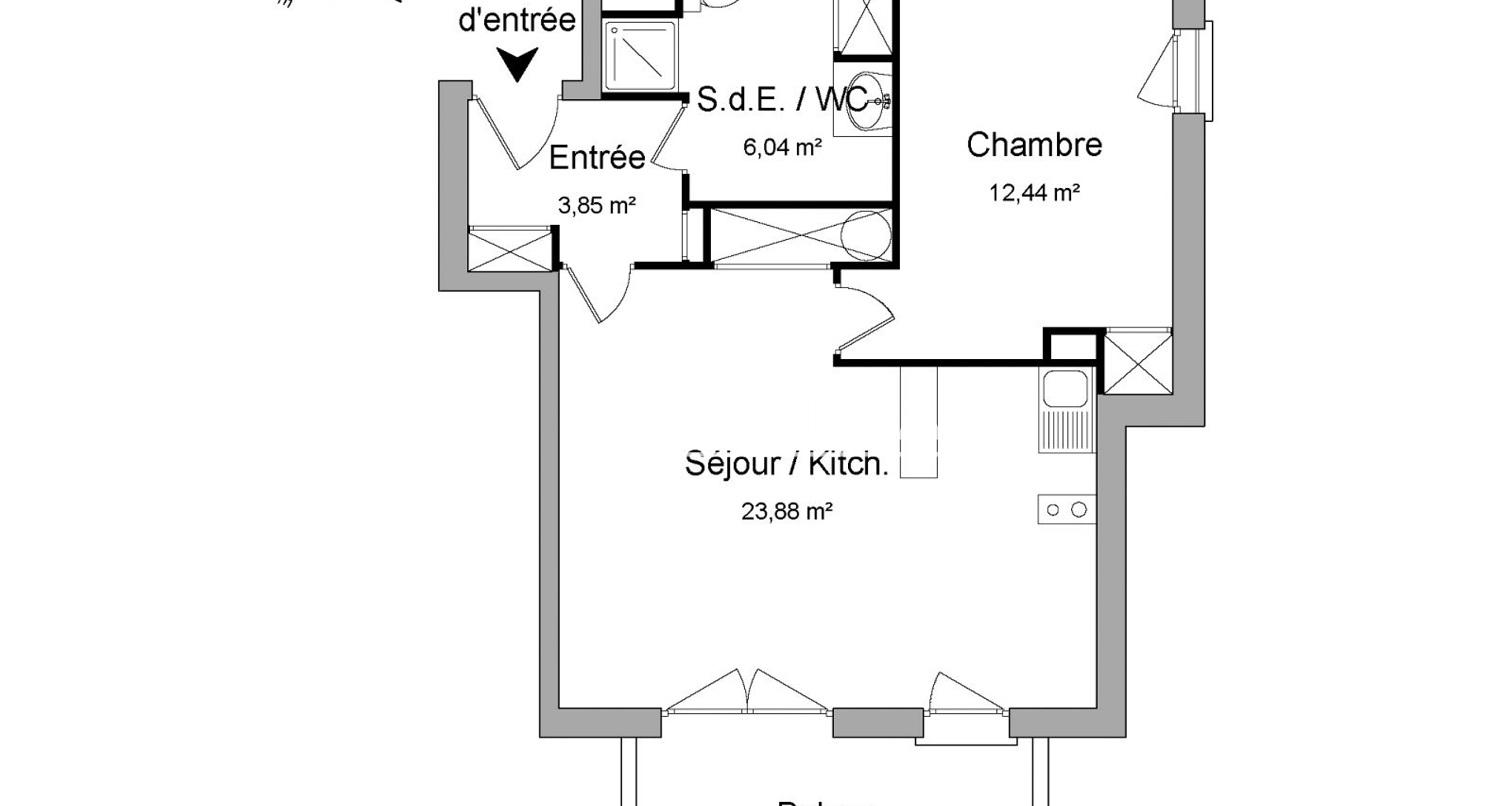 Appartement 2 pièces (46.21 m²) à louer - Colomiers (31770)