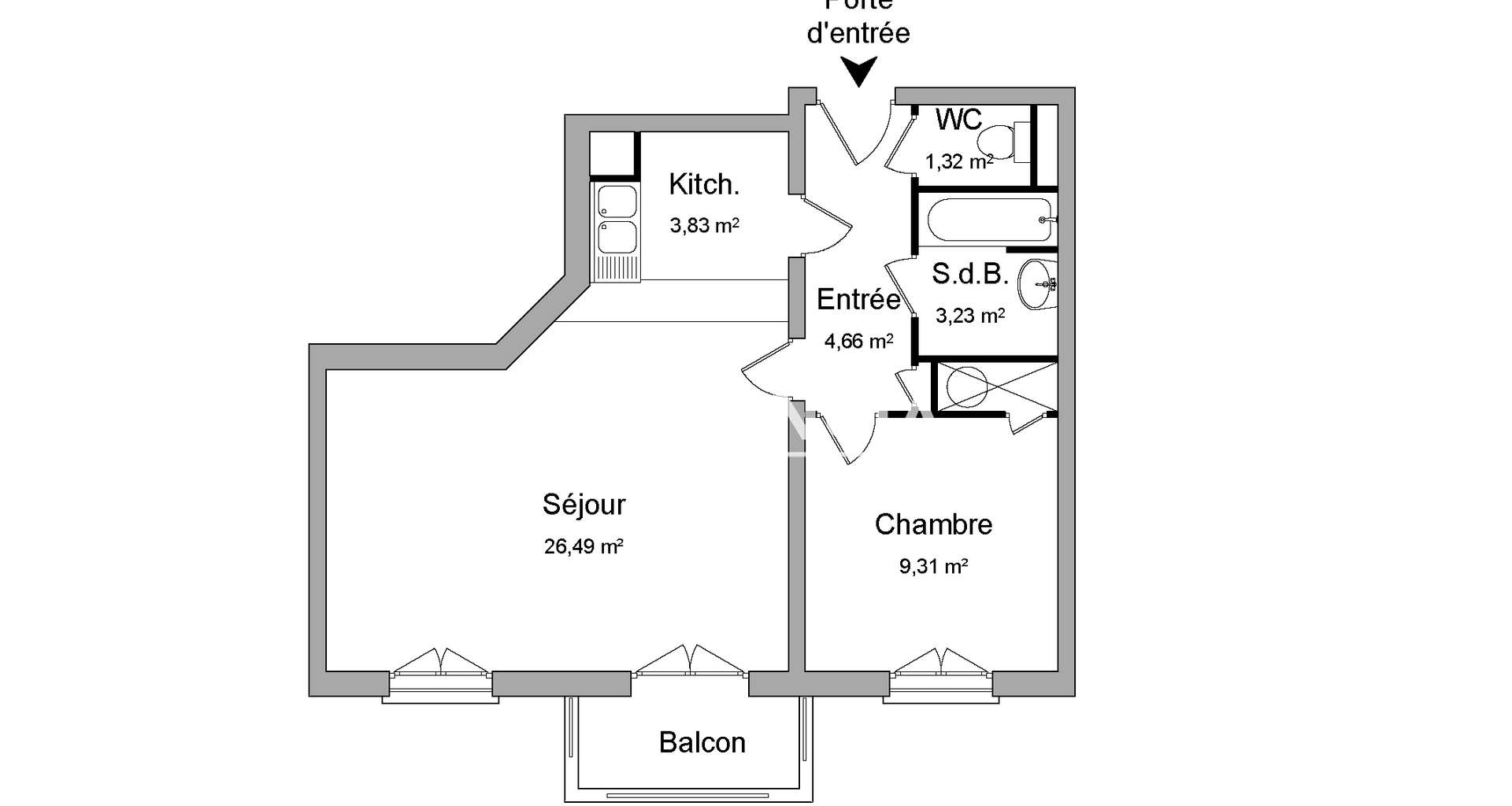 Appartement 2 pièces (48.84 m²) à louer - Mantes-la-jolie (78200)