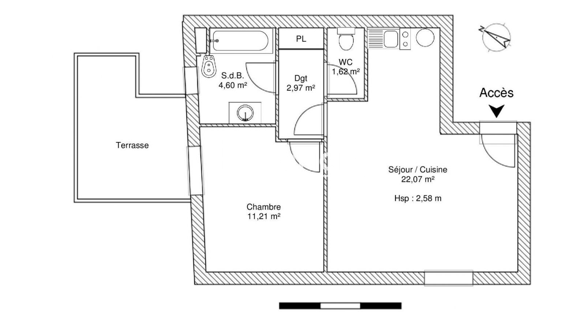 Appartement 2 pièces (42.47 m²) à louer - Toulouse (31000)