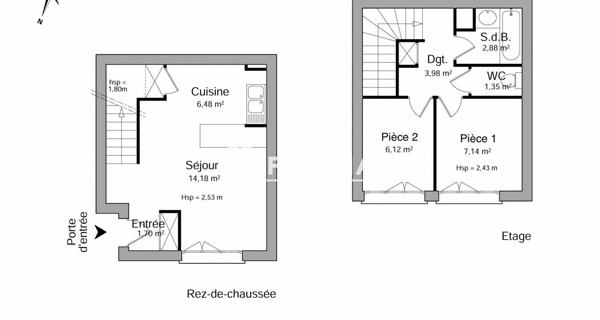 Appartement 3 pièces (43.83 m²) à louer - Pontault-combault (77340)