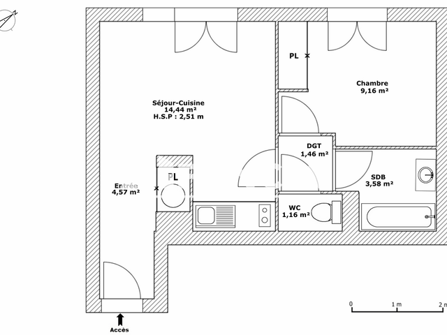 Appartement 2 pièces (34.37 m²) à louer - Bruges (33520)