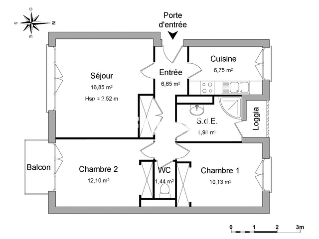 Appartement 3 pièces (58.9 m²) à louer - Merignac (33700)