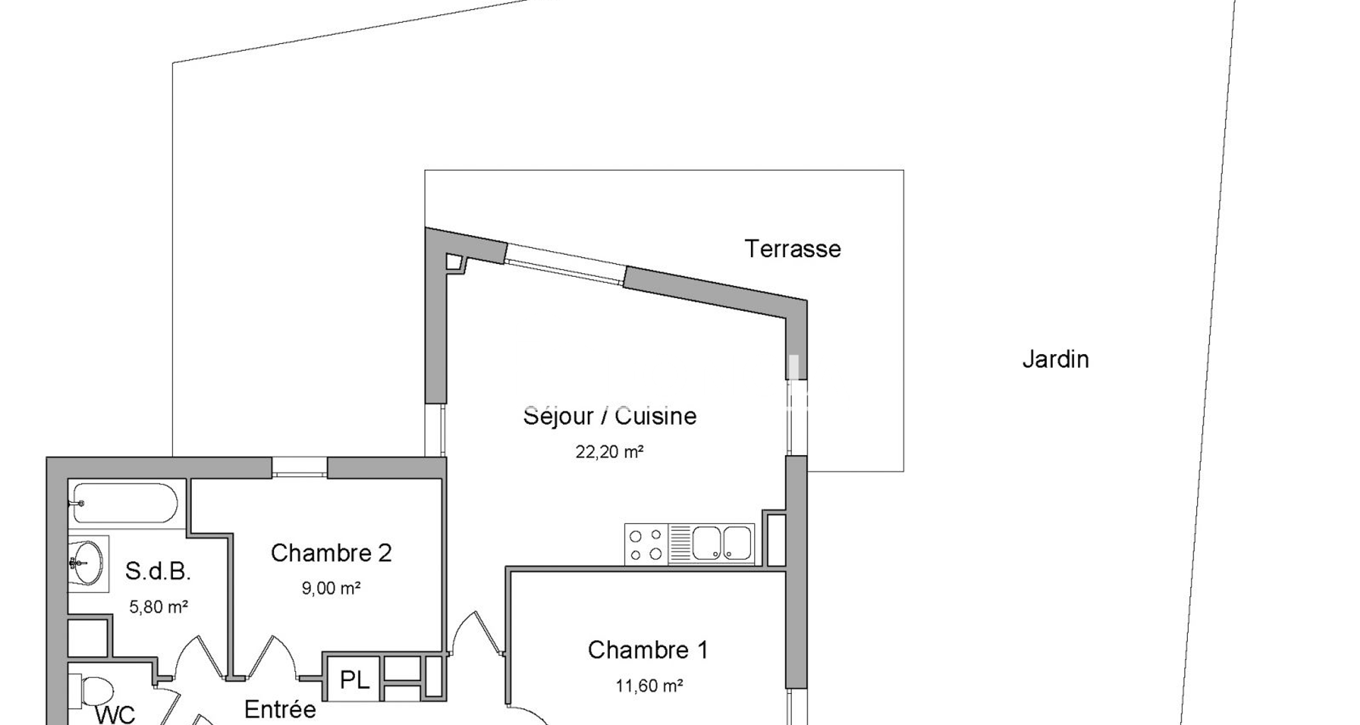 Appartement 3 pièces (57.4 m²) à louer - Cergy (95800)