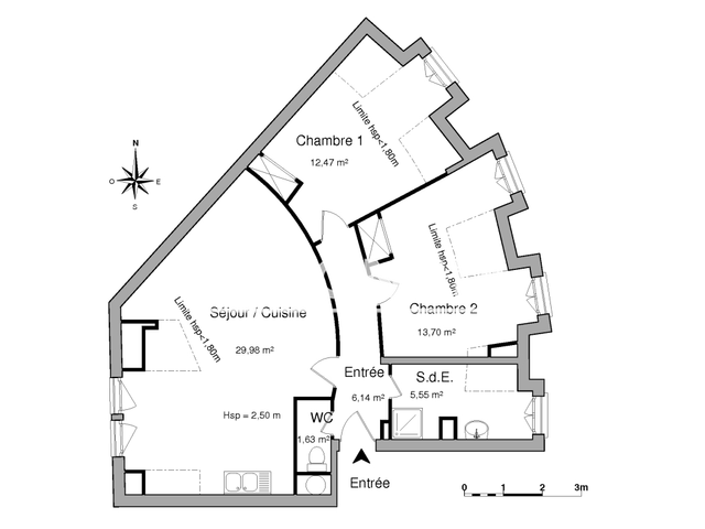 Appartement 3 pièces (69.47 m²) à louer - Lorient (56100)