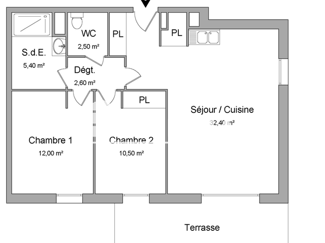 Appartement 3 pièces (65.4 m²) à louer - Villenave D'ornon (33140)