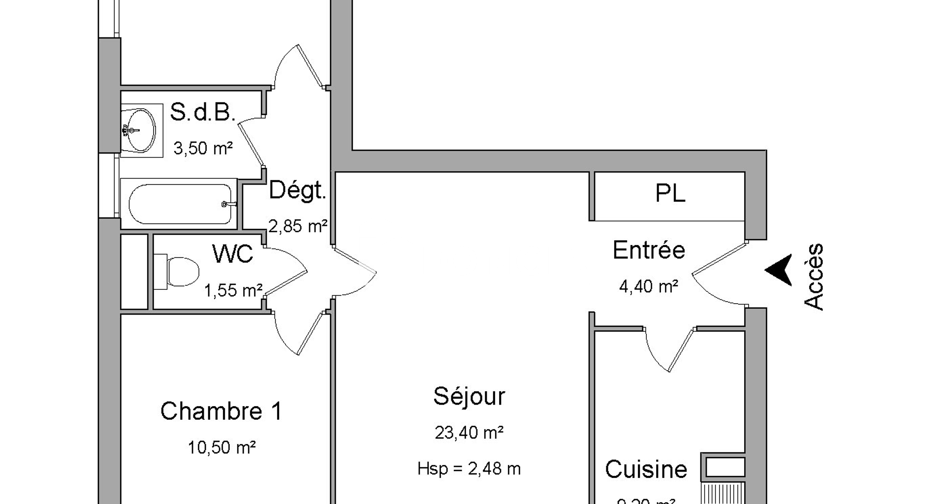 Appartement 3 pièces (65.15 m²) à louer - Verneuil-sur-seine (78480)