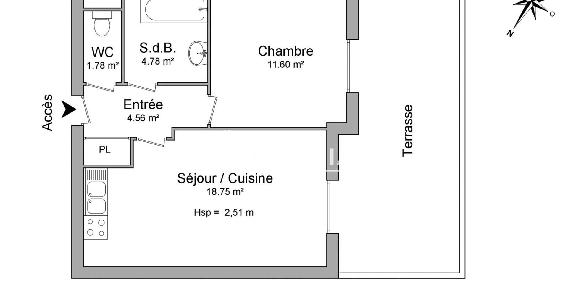 Appartement 2 pièces (41.47 m²) à louer - Antibes (06600)