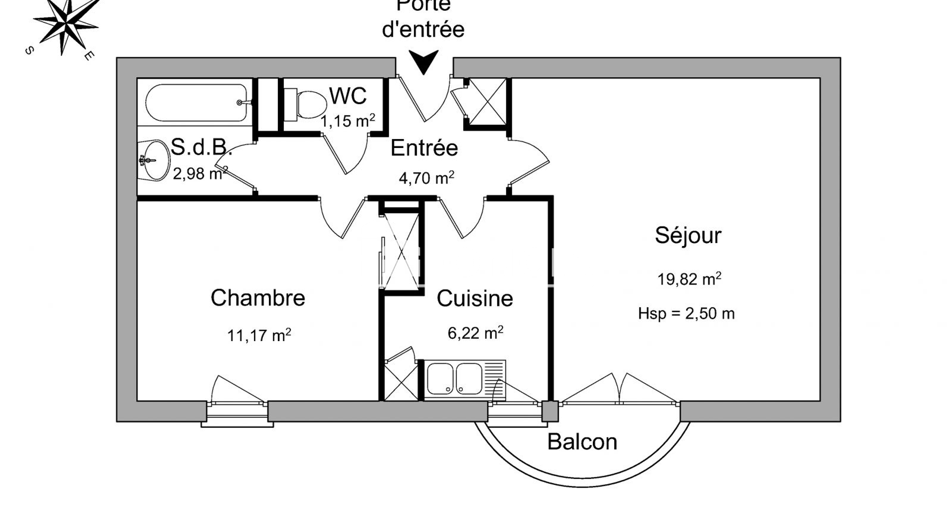 Appartement 2 pièces (46.04 m²) à louer - Sucy-en-brie (94370)