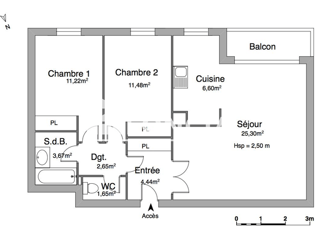Appartement 3 pièces (67.01 m²) à louer - Bordeaux (33000)