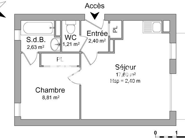 Appartement 2 pièces (32.65 m²) à louer - Leguevin (31490)