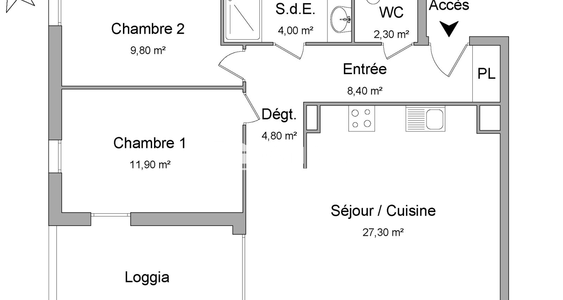 Appartement 3 pièces (68.5 m²) à louer - Lormont (33310)