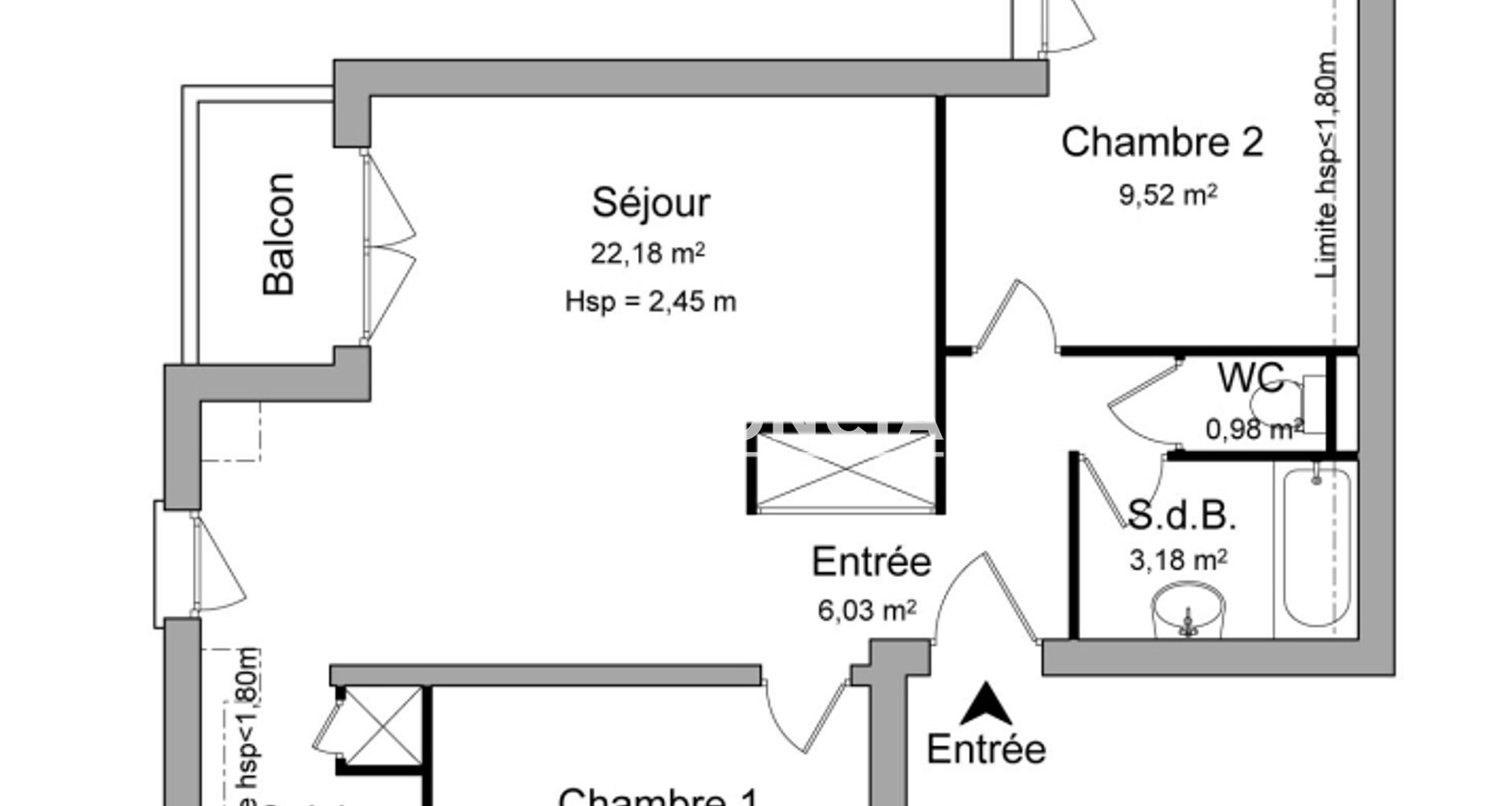Appartement 3 pièces (54.63 m²) à louer - Aubergenville (78410)