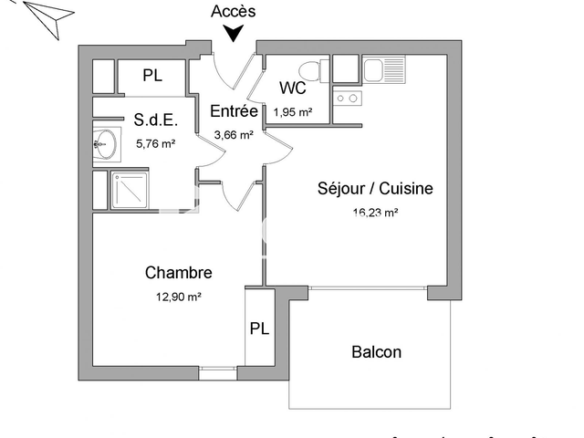 Appartement 2 pièces (40.5 m²) à louer - Le Bouscat (33110)