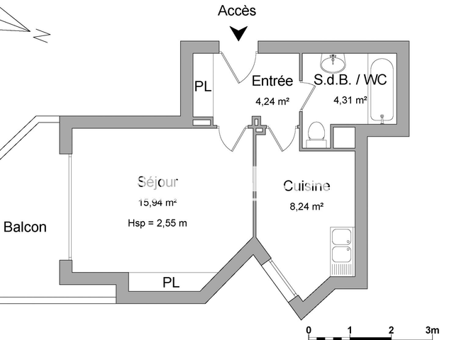 Studio (32.73 m²) à louer - Toulouse 4ᵉ (31400)
