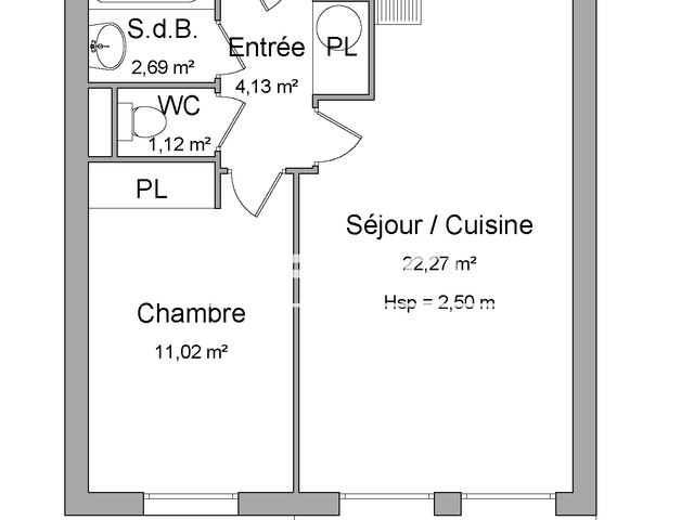 Appartement 2 pièces (41.23 m²) à louer - Cenon (33150)