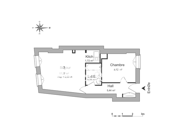 Appartement 2 pièces (36.78 m²) à louer - Bordeaux (33000)