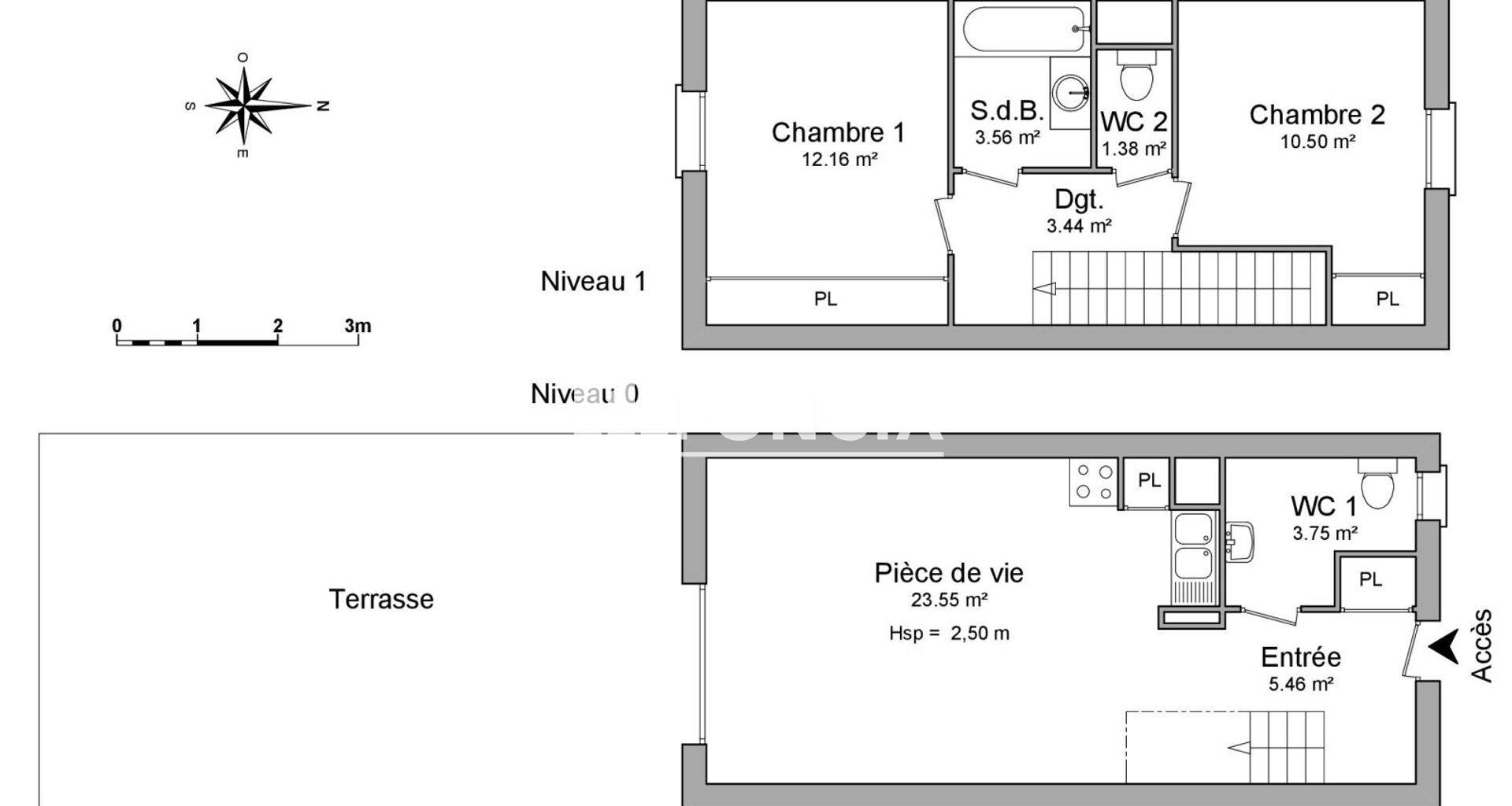 Maison 3 pièces (63.8 m²) à louer - Sallebœuf (33370)