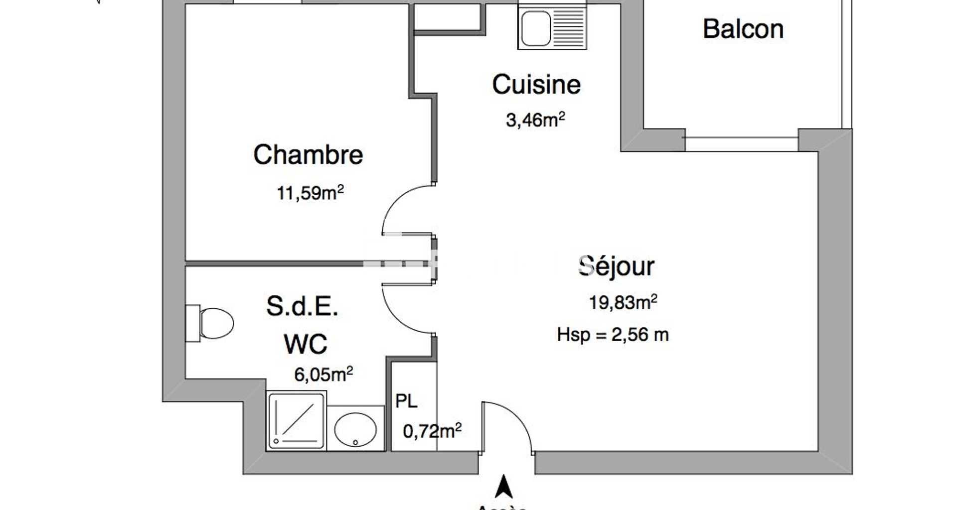 Appartement 2 pièces (41.65 m²) à louer - Bordeaux (33300)