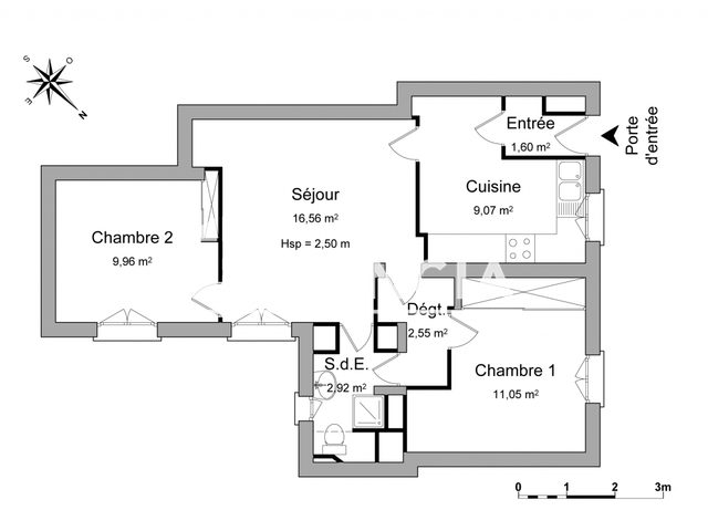 Appartement 3 pièces (52.9 m²) à louer - Maule (78580)