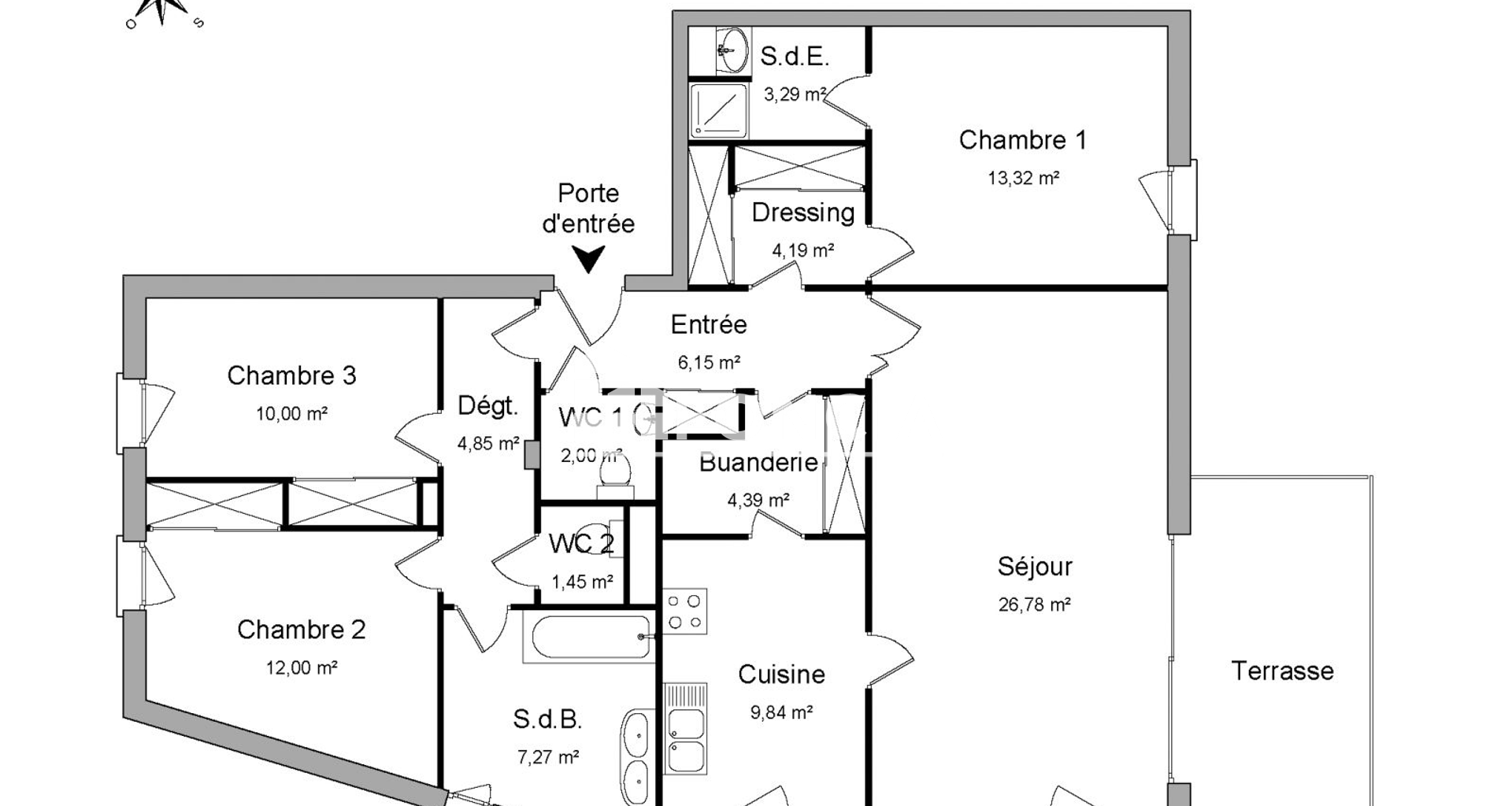 Appartement 4 pièces (105.53 m²) à louer - Draveil (91210)