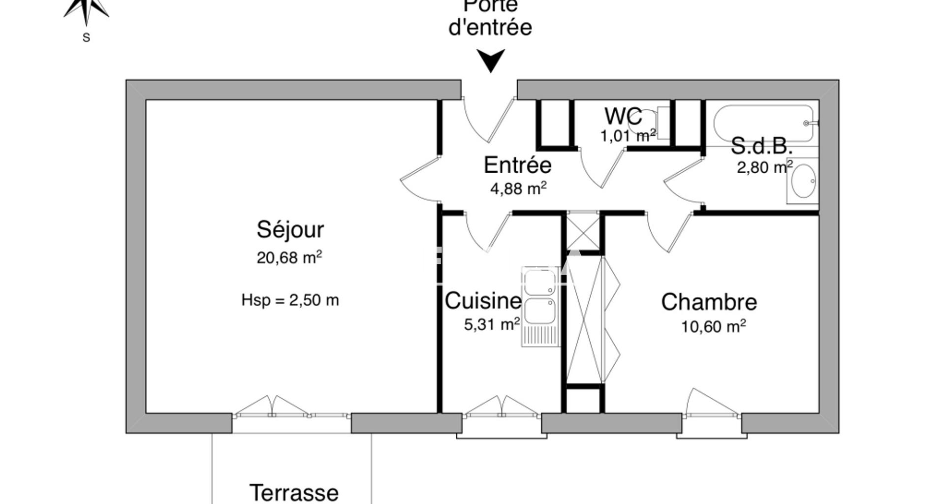 Appartement 2 pièces (45.28 m²) à louer - Sucy-en-brie (94370)
