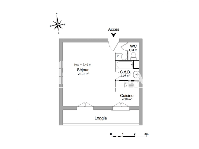 Studio (33.96 m²) à louer - Castanet Tolosan (31320)
