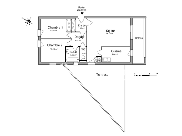 Appartement 3 pièces (64.15 m²) à louer - Salon De Provence (13300)