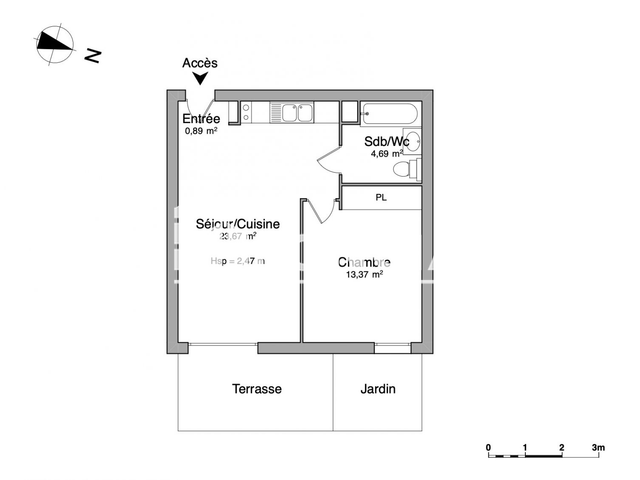 Appartement 2 pièces (42.62 m²) à louer - Plaisance Du Touch (31830)