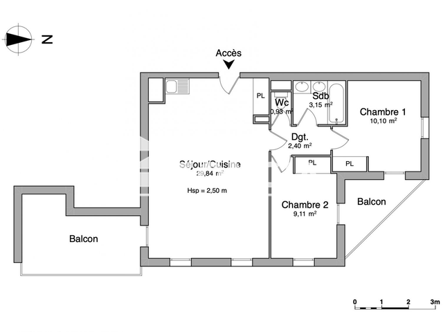 Appartement 3 pièces (55.53 m²) à louer - Port Saint Louis Du Rhone (13230)