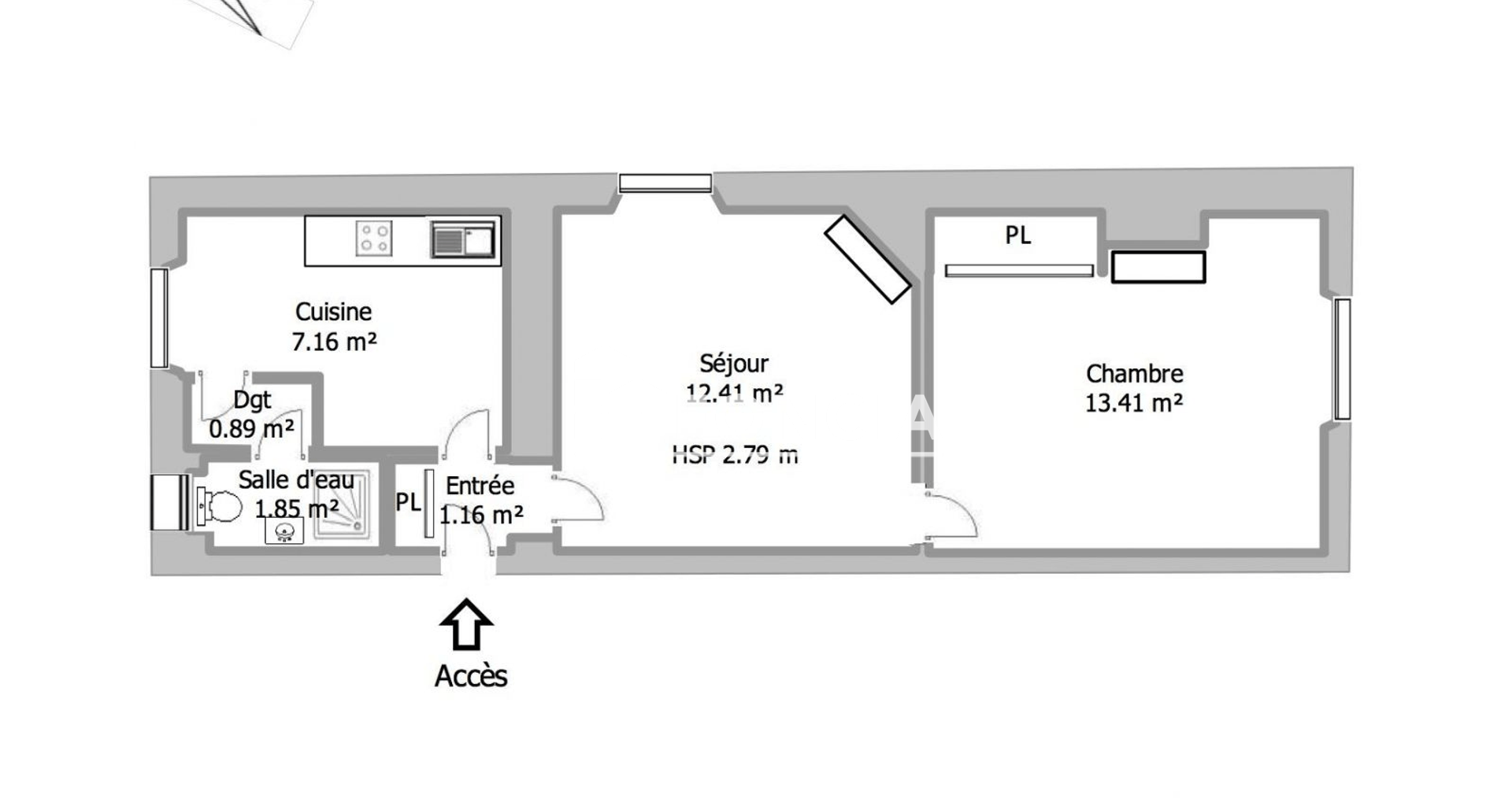 Appartement 2 pièces (36.88 m²) à louer - Melun (77000)