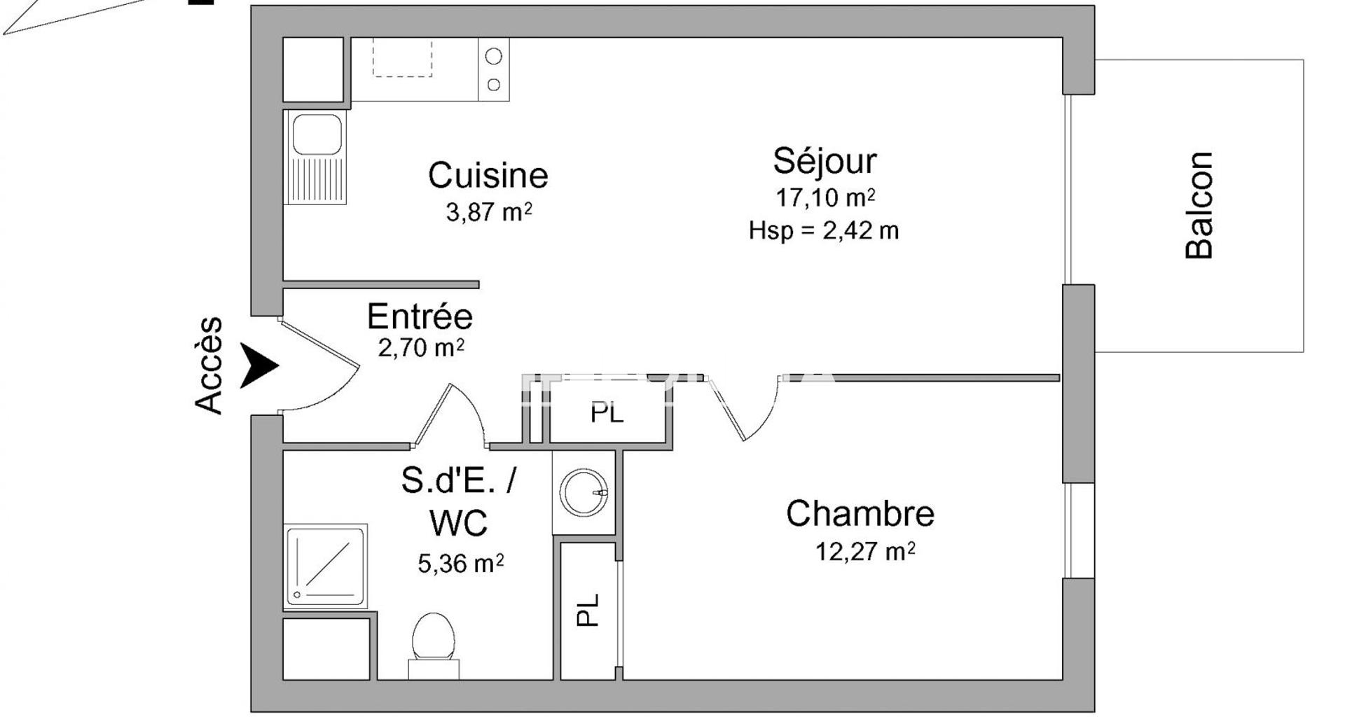 Appartement 2 pièces (41.3 m²) à louer - Eysines (33320)