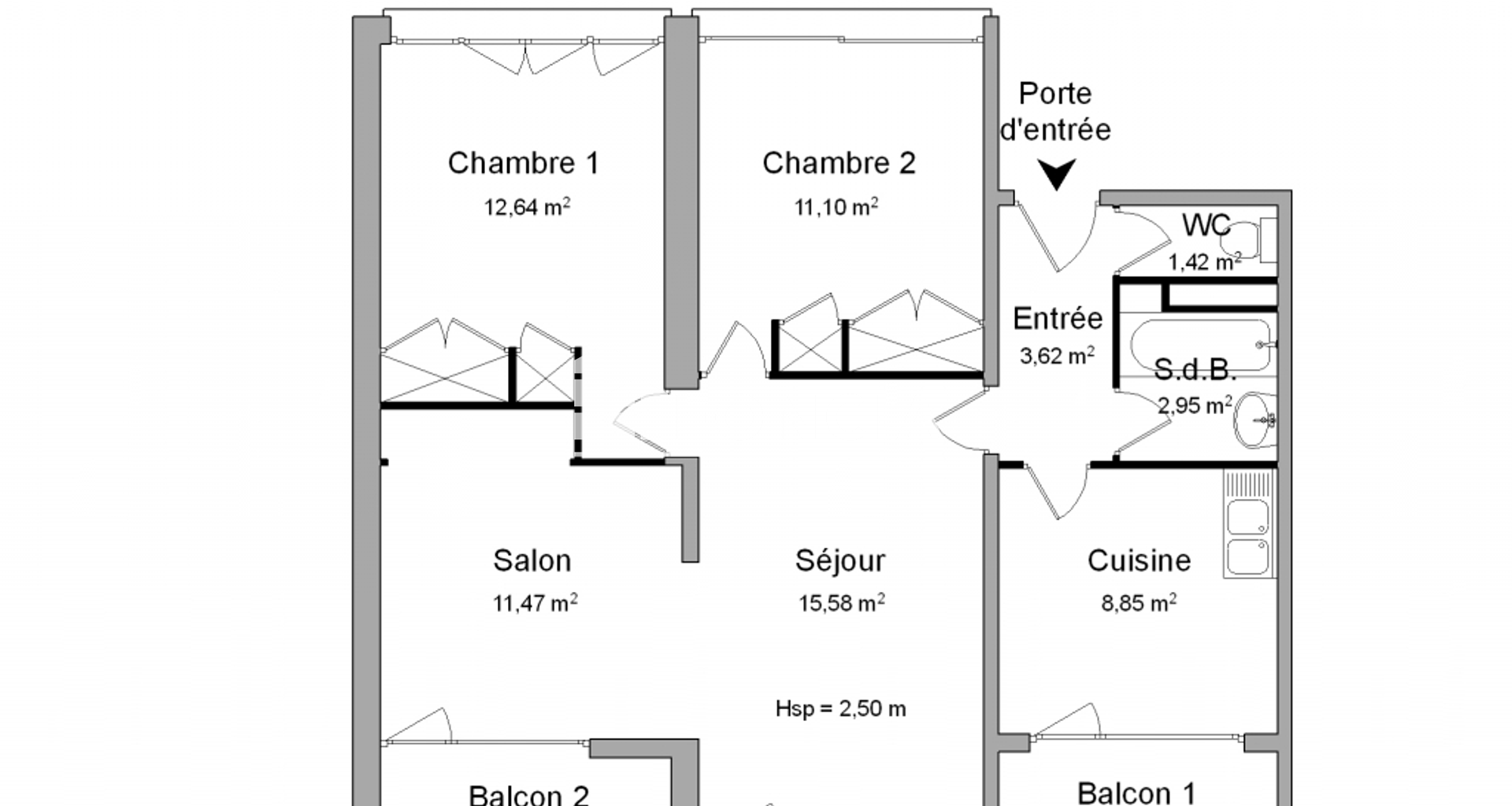 Appartement 4 pièces (67.63 m²) à louer - Le Bouscat (33110)