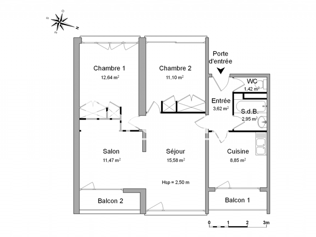 Appartement 4 pièces (67.63 m²) à louer - Le Bouscat (33110)