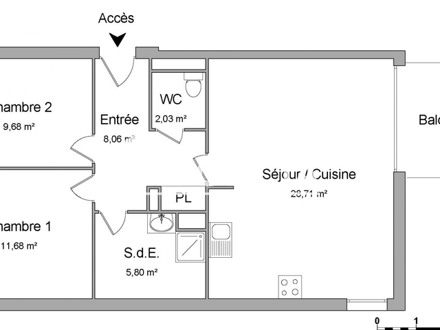 Appartement 3 pièces (65.96 m²) à louer - Balma (31130)