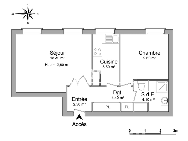 Appartement 2 pièces (44.5 m²) à louer - Aix En Provence (13100)