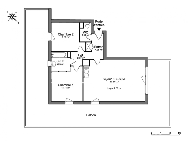 Appartement 3 pièces (64.54 m²) à louer - Villenave D'ornon (33140)