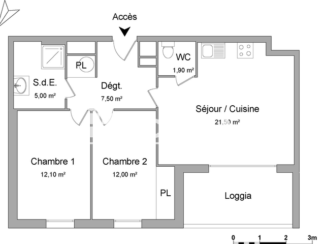 Appartement 3 pièces (60 m²) à louer - L'union (31240)