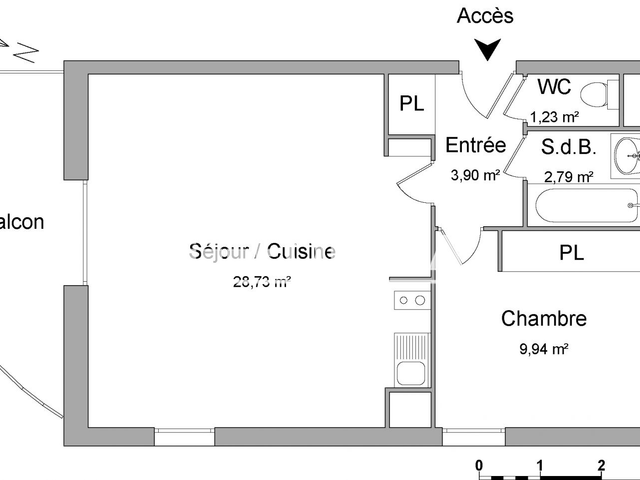 Appartement 2 pièces (46.59 m²) à louer - Saint Medard En Jalles (33160)