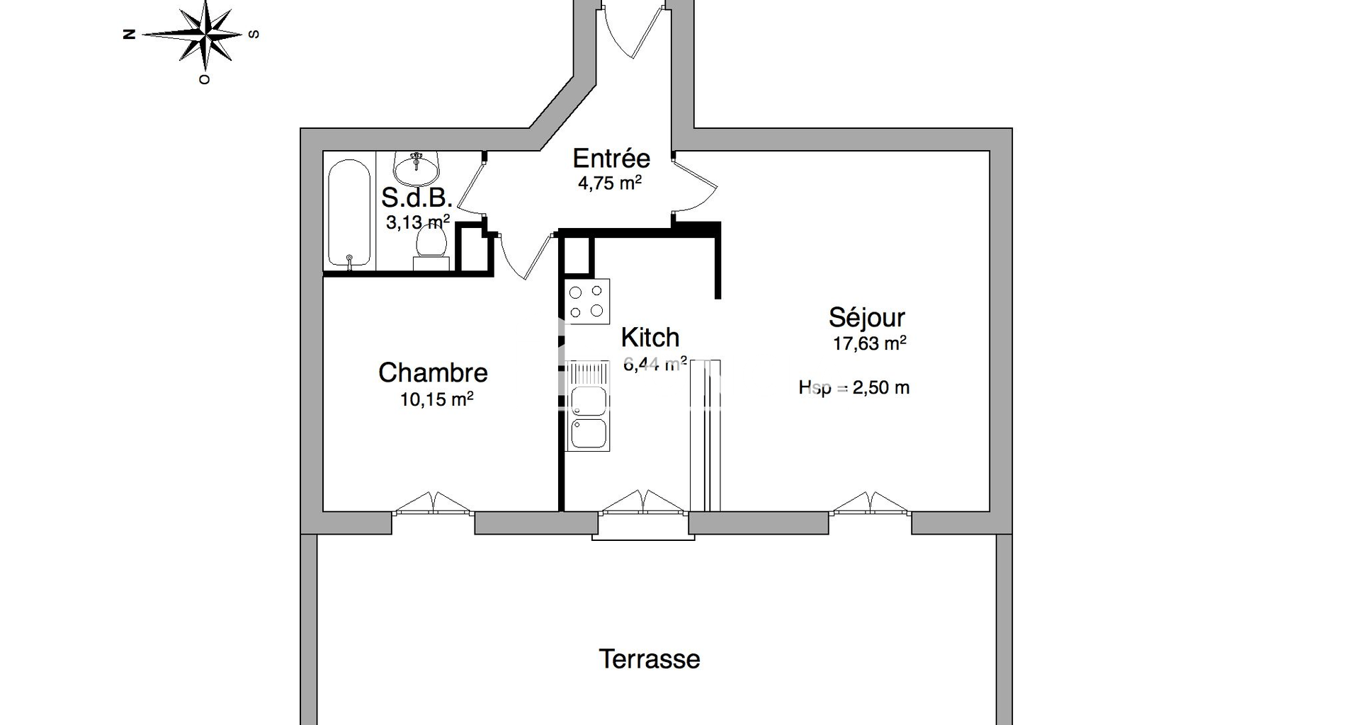 Appartement 2 pièces (42.1 m²) à louer - Brie-comte-robert (77170)