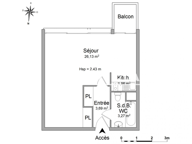 Studio (35.05 m²) à louer - Talence (33400)
