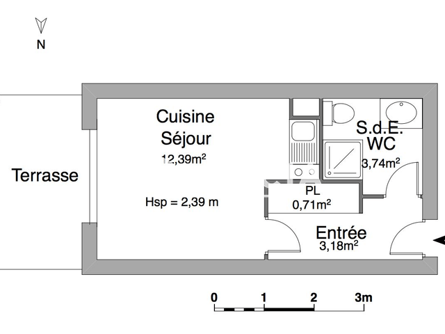Studio (20.02 m²) à louer - Toulouse 4ᵉ (31400)