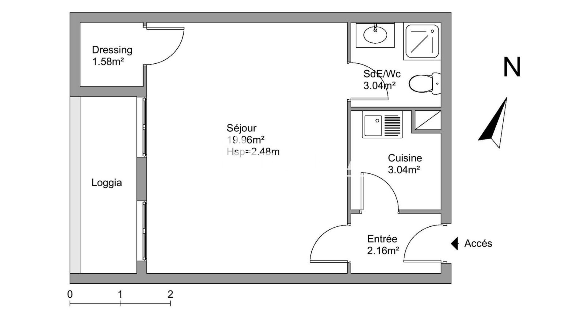 Studio meublé (29.78 m²) à louer - Bussy-saint-georges (77600)