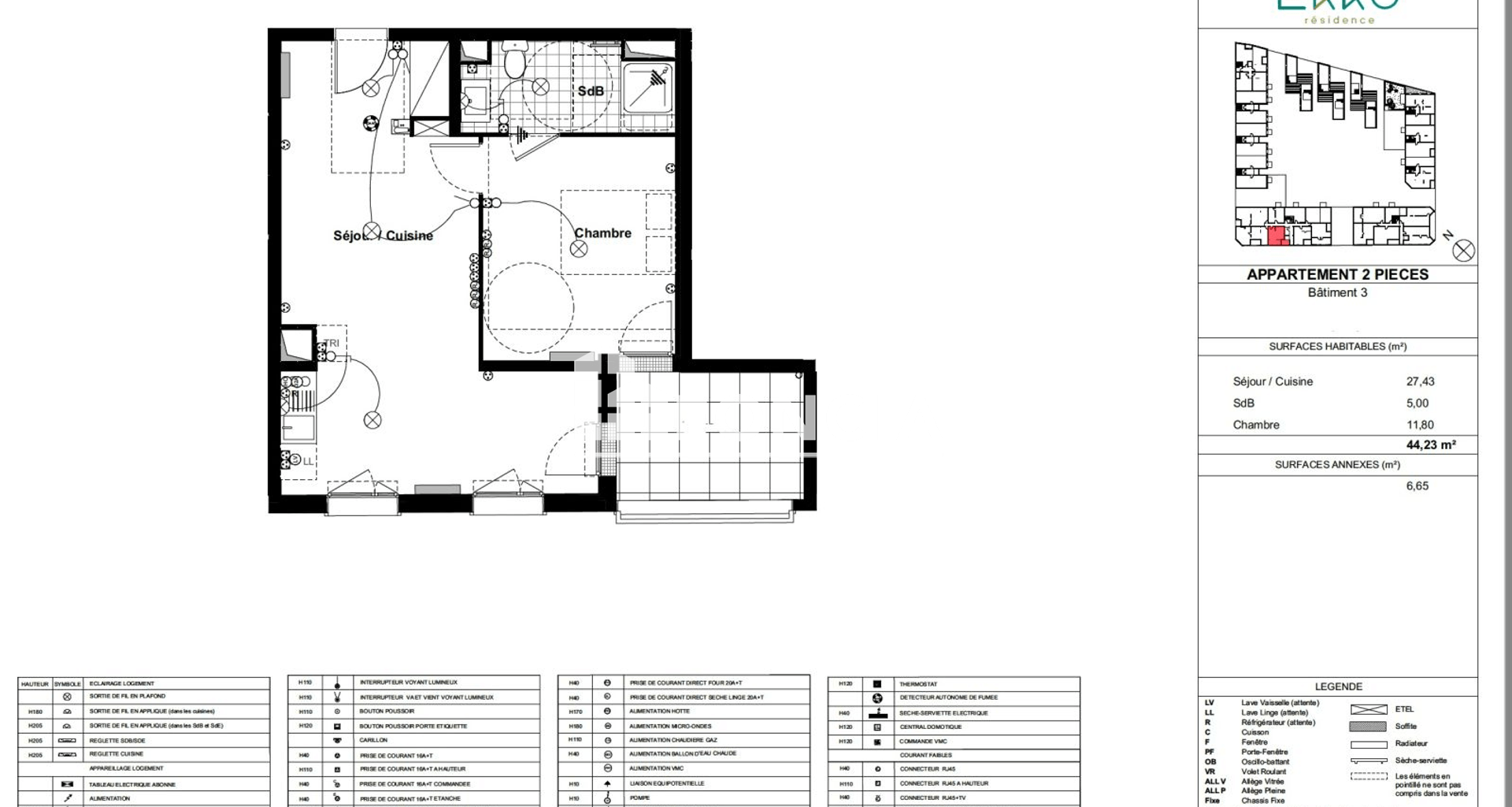 Appartement 2 pièces (44.23 m²) à louer - Carrières-sous-poissy (78955)