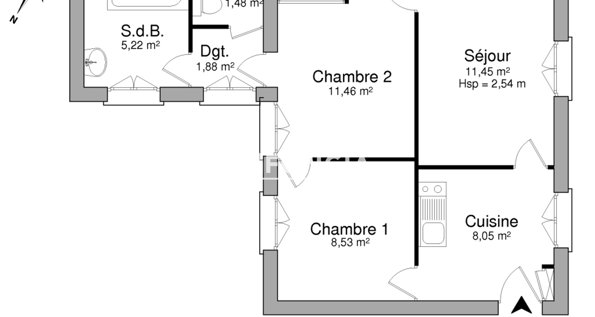 Appartement 3 pièces (48.09 m²) à louer - Draveil (91210)